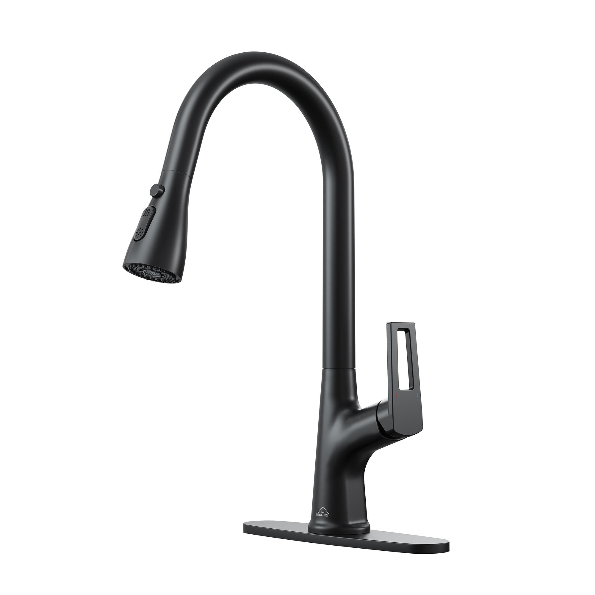 CASAINC Single-Handle Pull-Out Kitchen Faucet in Brushed Nickel/Matte Black/Matte White/Brushed Gold