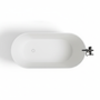 55"/63"/67"/71" Oval Freestanding Matte White Solid Surface Soaking Bathtub