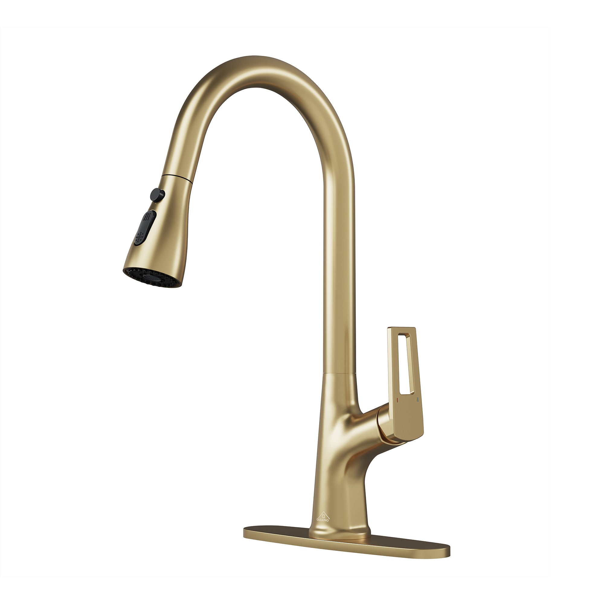 CASAINC Single-Handle Pull-Out Kitchen Faucet in Brushed Nickel/Matte Black/Matte White/Brushed Gold