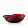 67" Flame Red Water-Ripple Freestanding Resin Soaking Tub with Center Drain