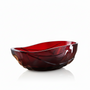 67" Flame Red Water-Ripple Freestanding Resin Soaking Tub with Center Drain