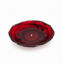 67" Flame Red Water-Ripple Freestanding Resin Soaking Tub with Center Drain