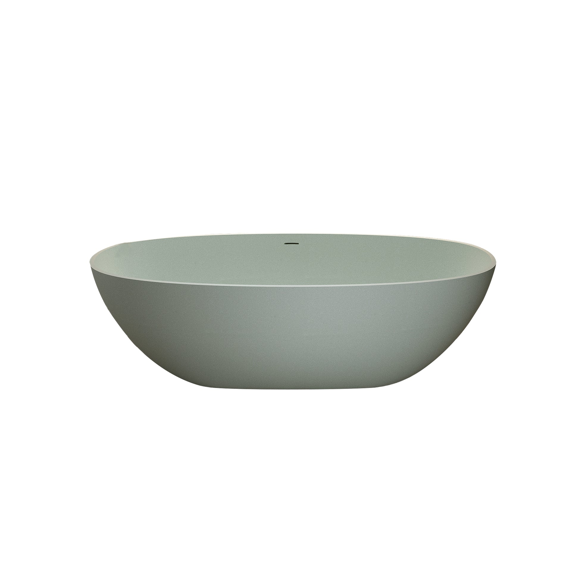 55"/59"/63"/67"/71" Turquoise Green Stone Resin Freestanding Bathtub with Center Overflow and Drain