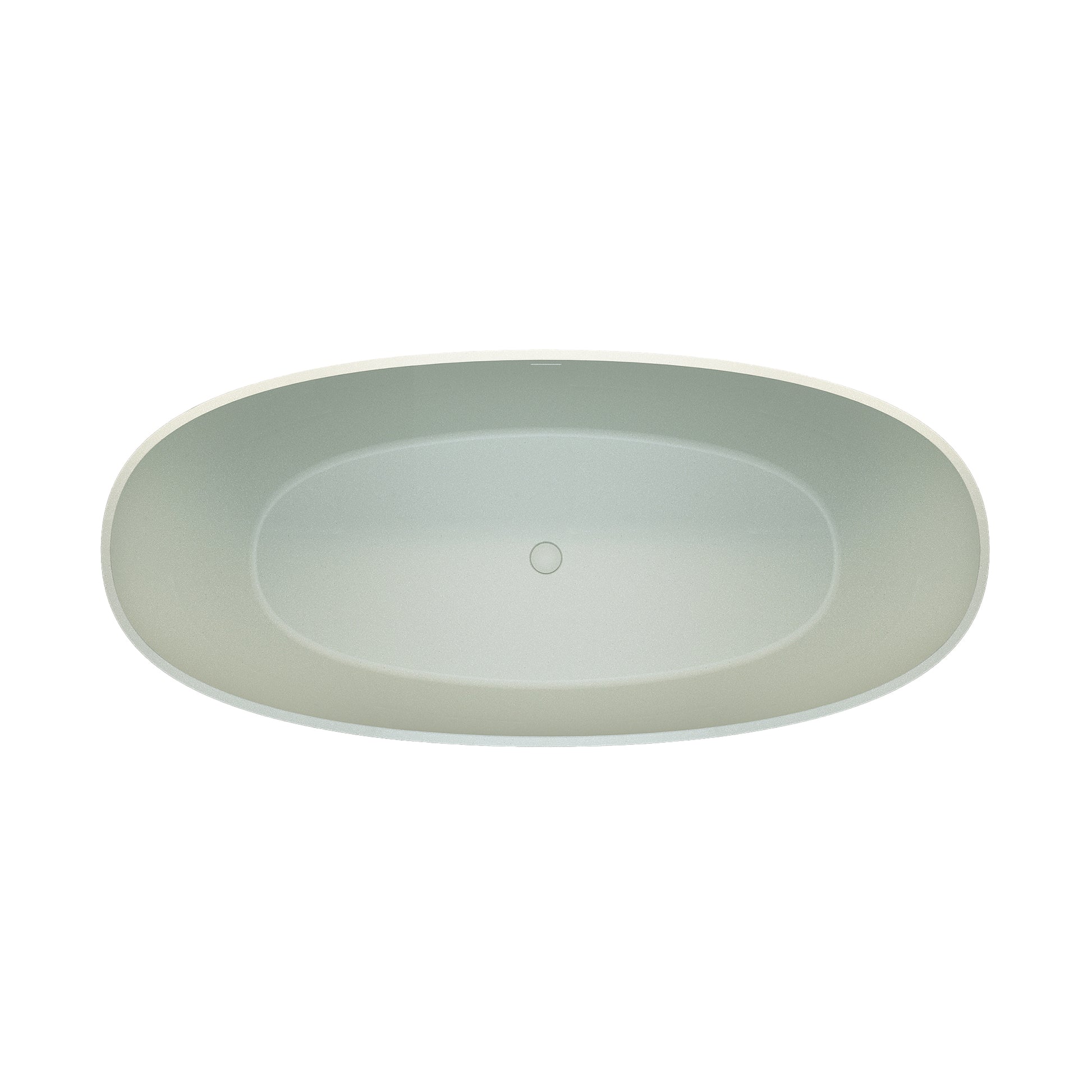 55"/59"/63"/67"/71" Turquoise Green Stone Resin Freestanding Bathtub with Center Overflow and Drain