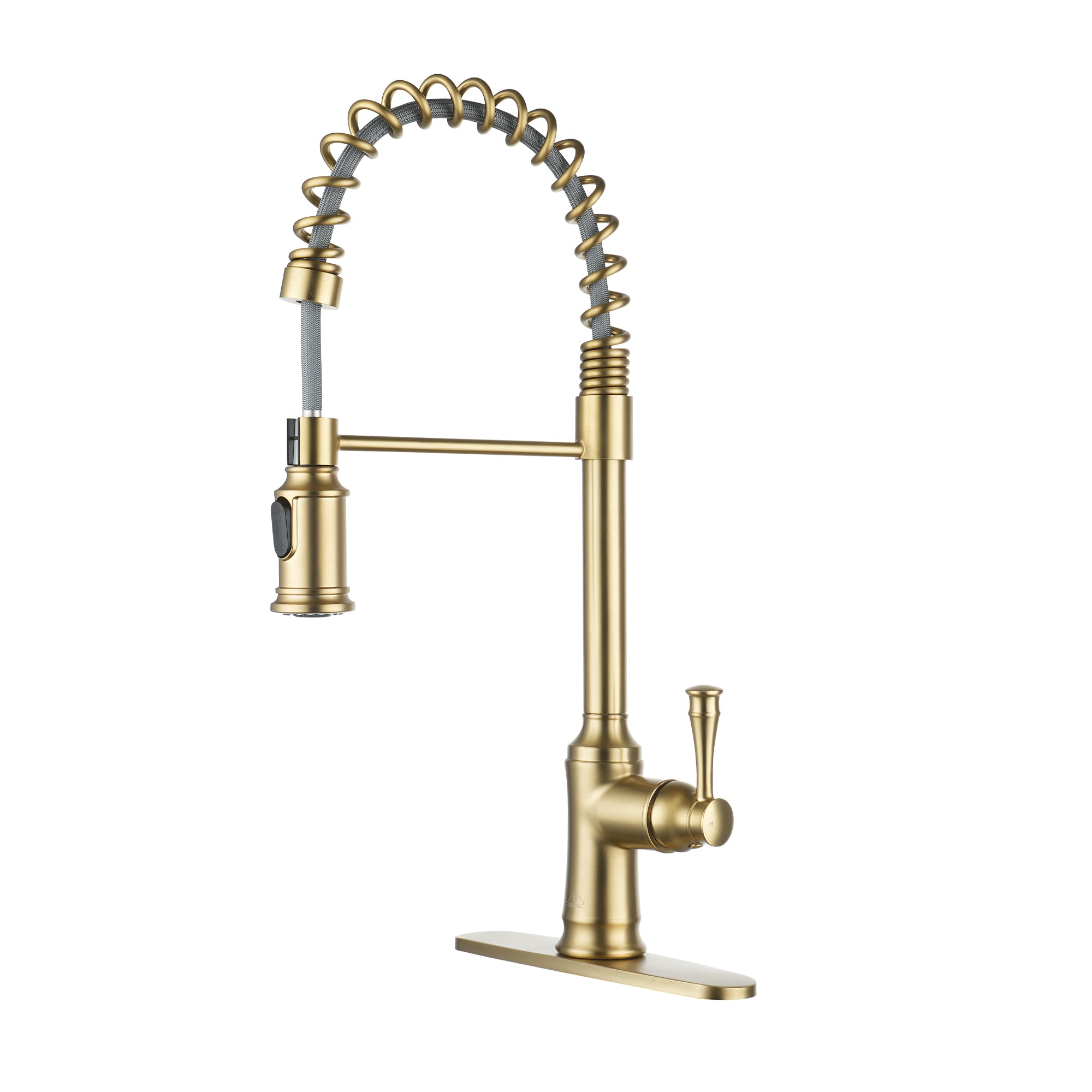 CASAINC CASAINC Single-Handle Spring Pull-Out Kitchen Faucet in Brushed Nickel/Matte Black/Matte White/Brushed Gold