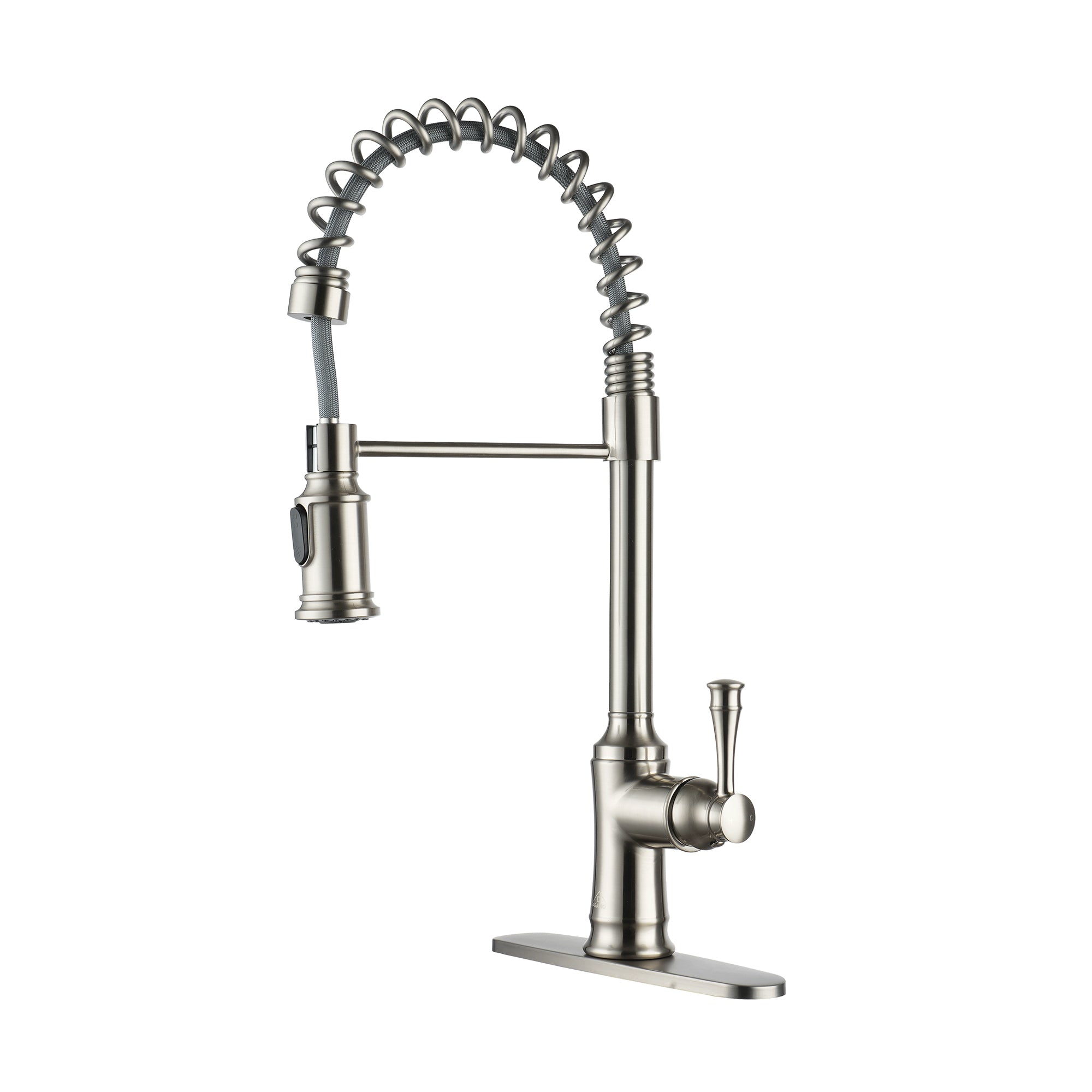 CASAINC CASAINC Single-Handle Spring Pull-Out Kitchen Faucet in Brushed Nickel/Matte Black/Matte White/Brushed Gold