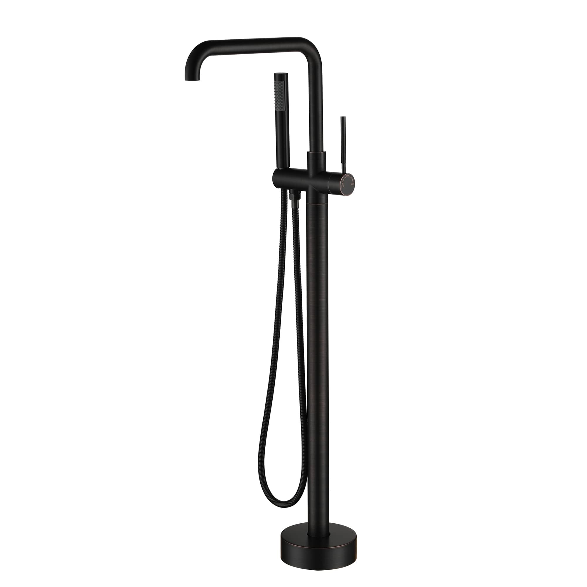 Single-Handle Freestanding Floor-Mounted Roman Bathtub Faucet with Hand Shower