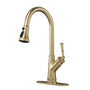 CASAINC Single-Handle Kitchen Faucet with Pull-Out Sprayer in Brushed Nickel/Matte Black/Matte White/Brushed Gold