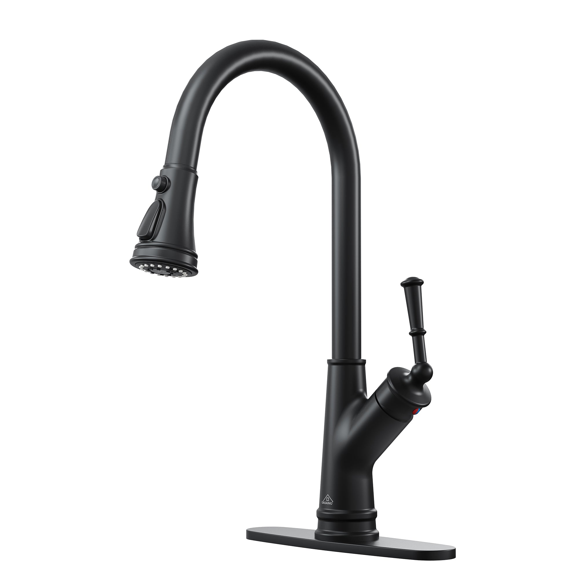 CASAINC Single-Handle Kitchen Faucet with Pull-Out Sprayer in Brushed Nickel/Matte Black/Matte White/Brushed Gold