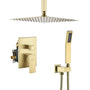 Casainc 2-Function Wall-Mounted/Ceiling-Mounted Shower System with Handheld Shower in Brushed Gold