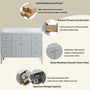 30"/36"/48" Freestanding Single Sink Bathroom Vanity with Solid Wood Construction & Marble Top