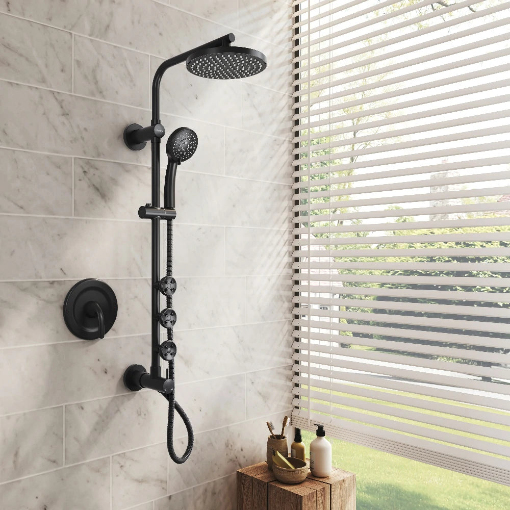 8 Inch 3 Function Shower System with Handheld Shower & Back Spray Jets