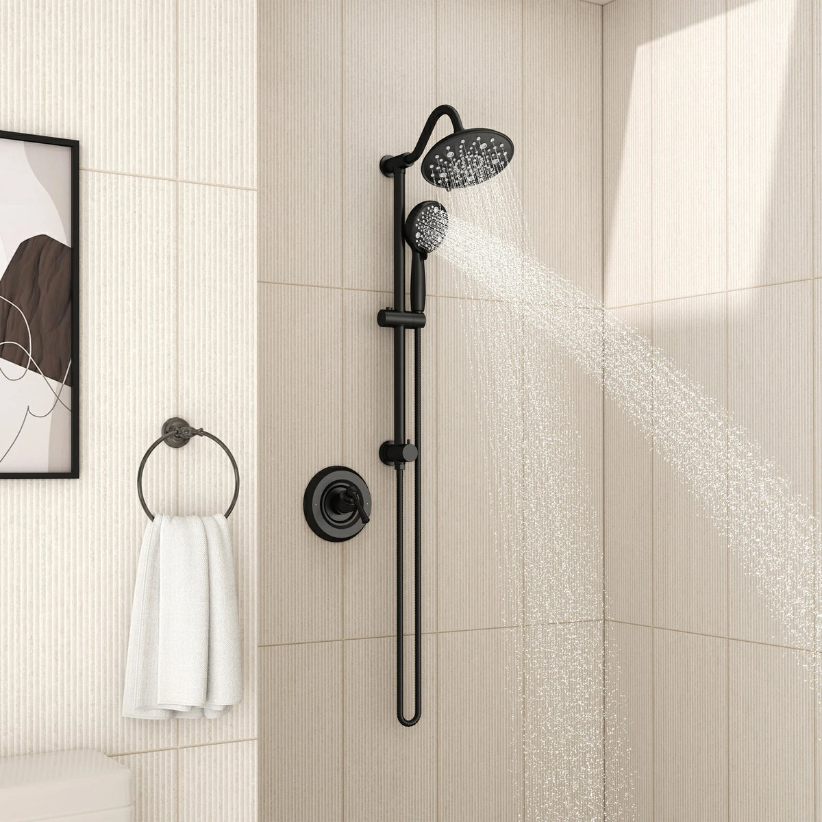 8 Inch Modern 7 Function Shower Head with Metal Ball Head