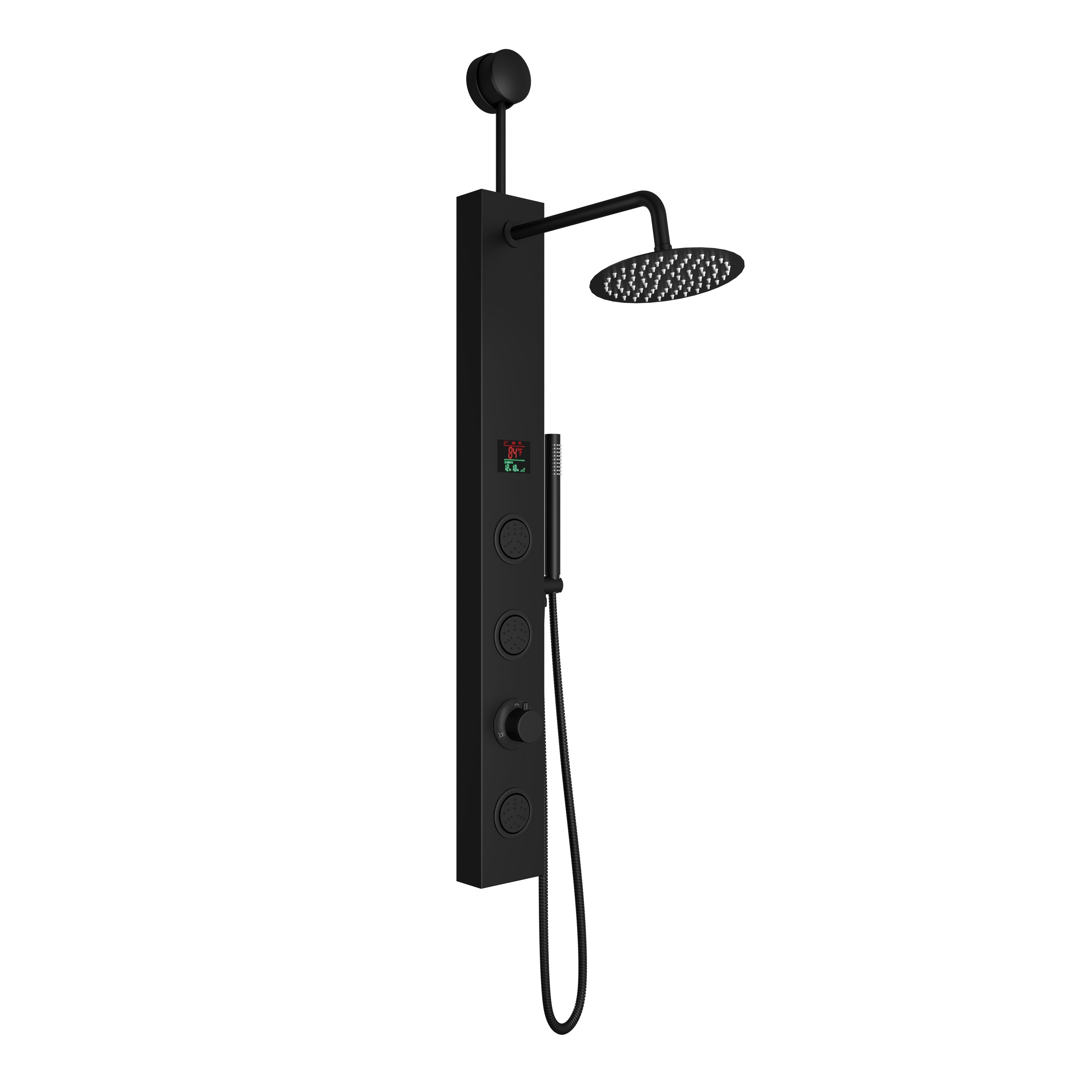 8" Shower System with Rainfall, Body Jets & Digital Temperature Display