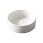 14 in. Round Ceramic Vessel Bathroom Sink in Glossy White / Stone Pattern Matte White