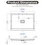 36"-60"x30"-36" White SMC Shower Base with Flamed Rock Slip-Resistant Surface, Center Drain