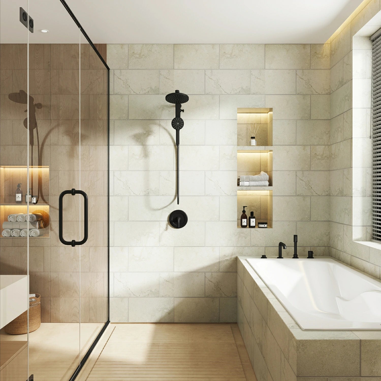 8" 3 Function Shower Head Combo with Magnetic 8 Function Handheld
