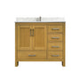 42"/55"/60"/72"/84" Warm Oak Freestanding Bathroom Vanity with Solid Wood Construction