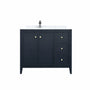 42" Matte Black Bathroom Vanity with Single Sink & Marble Top