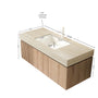 48 in. Floating Bathroom Vanity with Drawer and Doors, Sintered Stone Top and Ceramic Undermount Sink, Brown Oak or White Oak Woodgrain