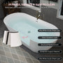 55"/59"/63" Glossy White Acrylic Freestanding Oval Soaking Bathtub with Center Pop-Up Drain and Integrated Overflow