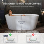 59"/67" Gloss White Acrylic Freestanding Bathtub with Fluted Oval Design
