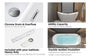 59" Gloss White Acrylic Double-Slipper Freestanding Bathtub with Chrome Overflow and Pop-Up Drain