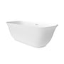 59 in./67 in. Glossy White Acrylic Freestanding Soaking Bathtub with Sculpted Curves, Overflow and Adjustable Feet
