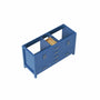 60"/84" Navy Blue Double Sink Bathroom Vanity with White Marble-Pattern Top