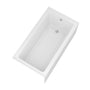 60 in. Glossy White Acrylic Alcove Soaking Bathtub with Integrated Skirt, Chrome Twist Drain and Overflow