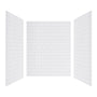 60"x32"x96" SMC Shower Wall Panel Kit with Small Subway Tile Pattern with Matte White / Glossy White Finish