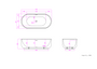 67 in. Glossy White Acrylic Freestanding Oval Soaking Bathtub with Overflow Drain and Adjustable Feet