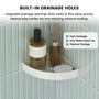 6" x 6" x 1.2" Glossy White SMC Shower Corner Shelf