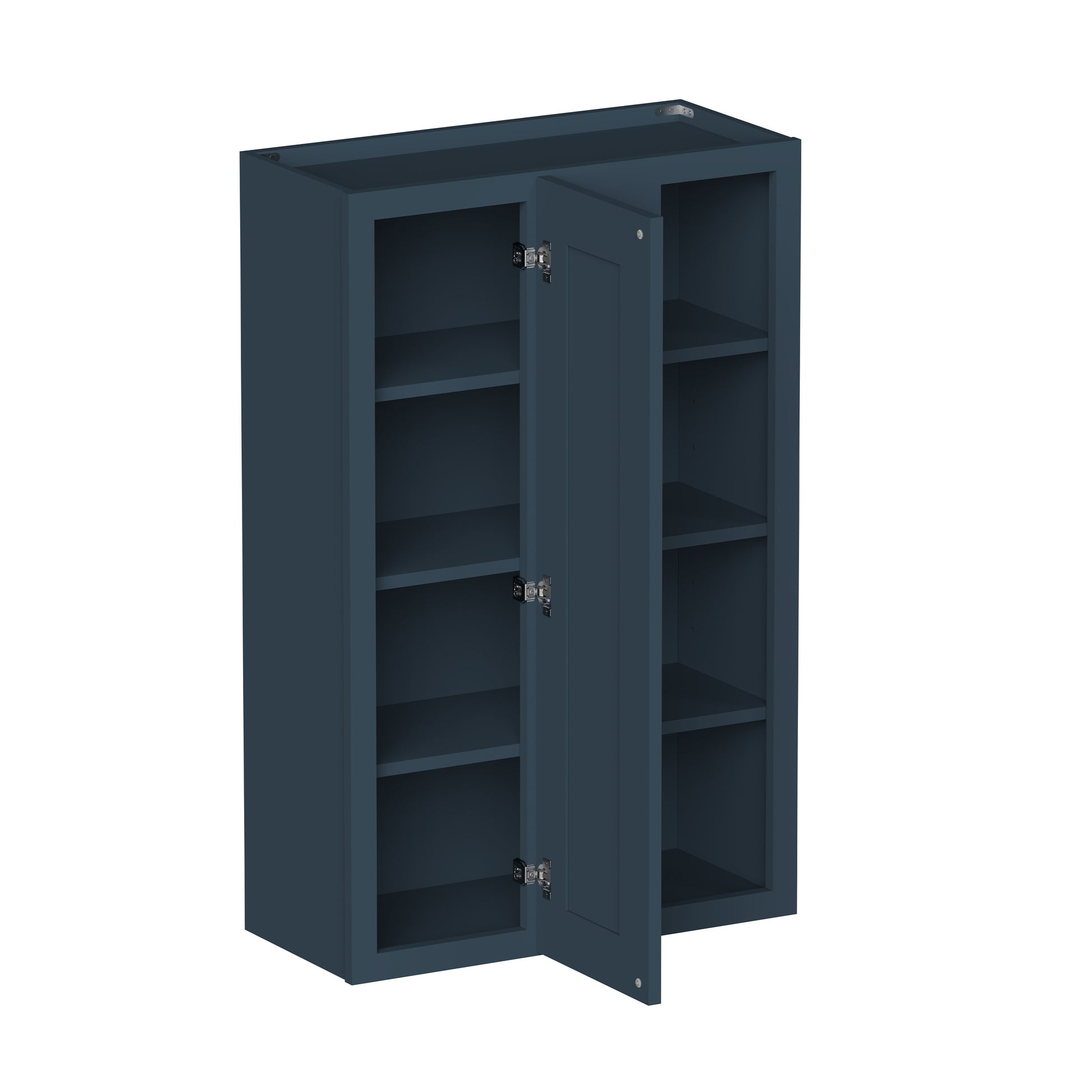 Cyber Grey RTA 27"W x 12"D x 30"/36"/42"H Standard Corner Wall Cabinet with Door and Shelves