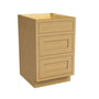 Inset Hazelnut Oak RTA 12-36"W x 34.5"H x 25"D 9-Size Base Cabinet with 3 Drawers