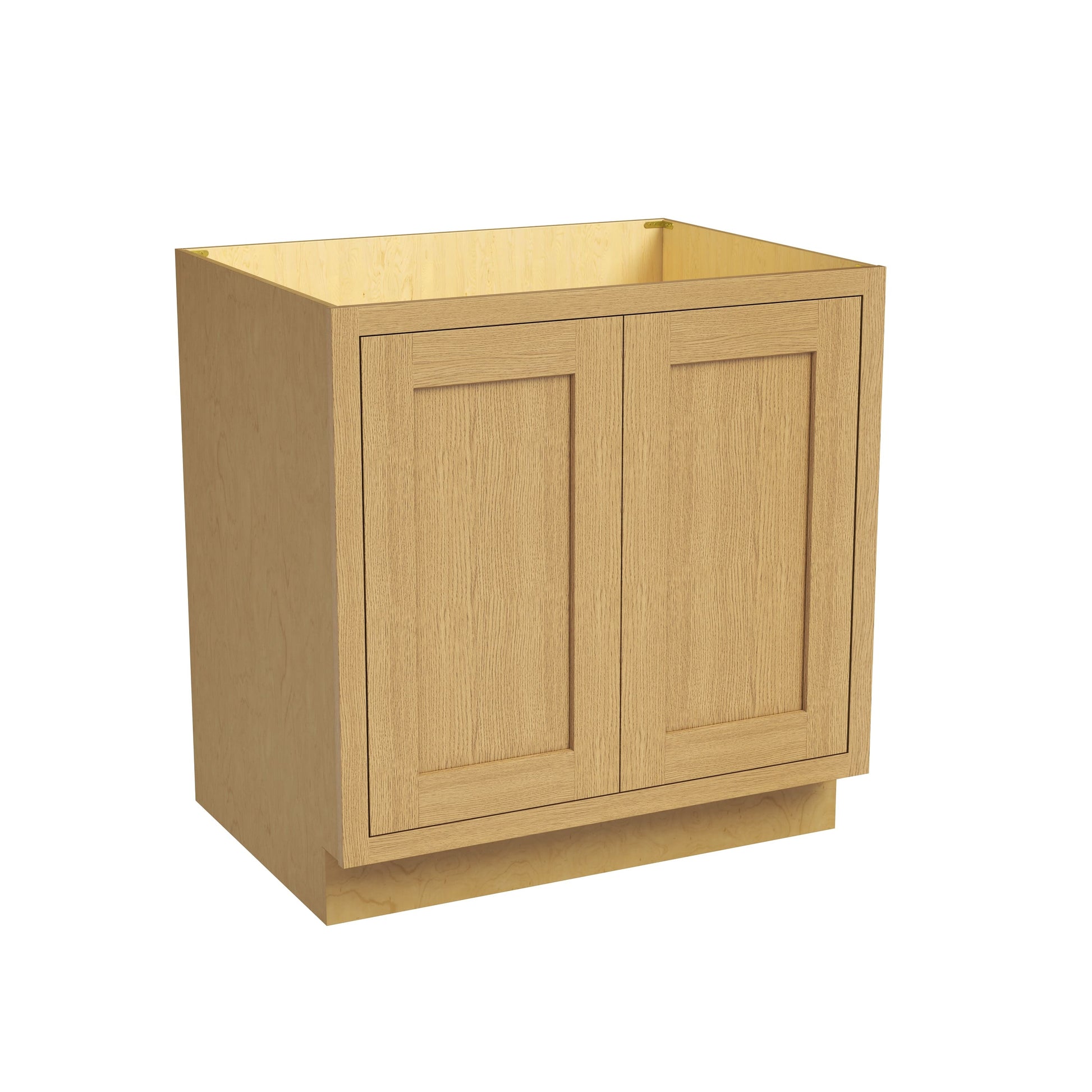 Inset Hazelnut Oak RTA 24-36"W x 34.5"H x 25"D 5-Size Full Height Double Doors Base Cabinet
