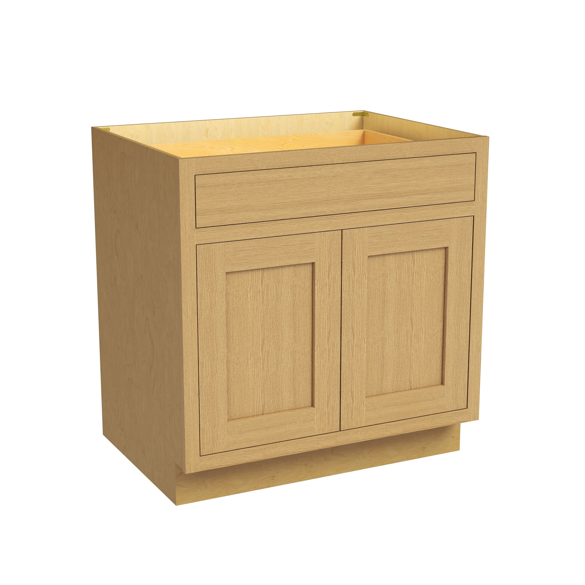 Inset Hazelnut Oak RTA 24-36"W x 34.5"H x 25"D 5-Size Single Drawer Base Cabinet with 2 Doors