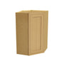 Inset Hazelnut Oak RTA 25.5"W x 18-42"H x 13.5"D 4-Size Diagonal Corner Wall Cabinet with 2-3 Shelves