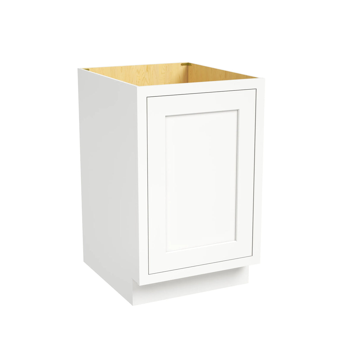 Inset Origami White RTA 12-21"W x 34.5"H x 25"D 4-Size Full Height Single Door Base Cabinet