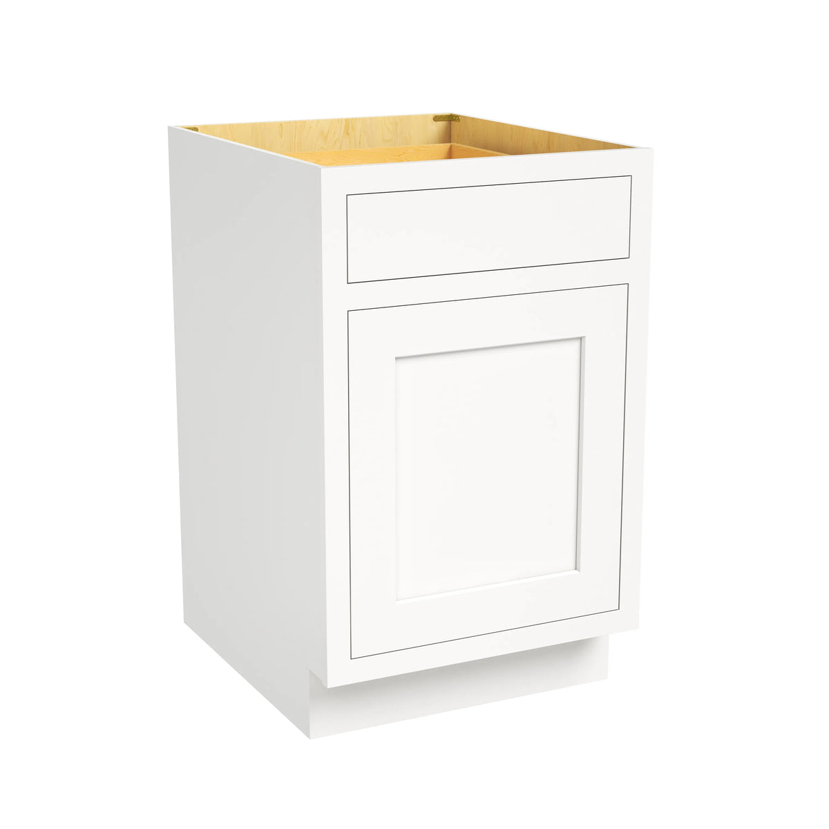 Inset Origami White RTA 12-21"W x 34.5"H x 25"D 4-Size Single Drawer Base Cabinet with 1 Door