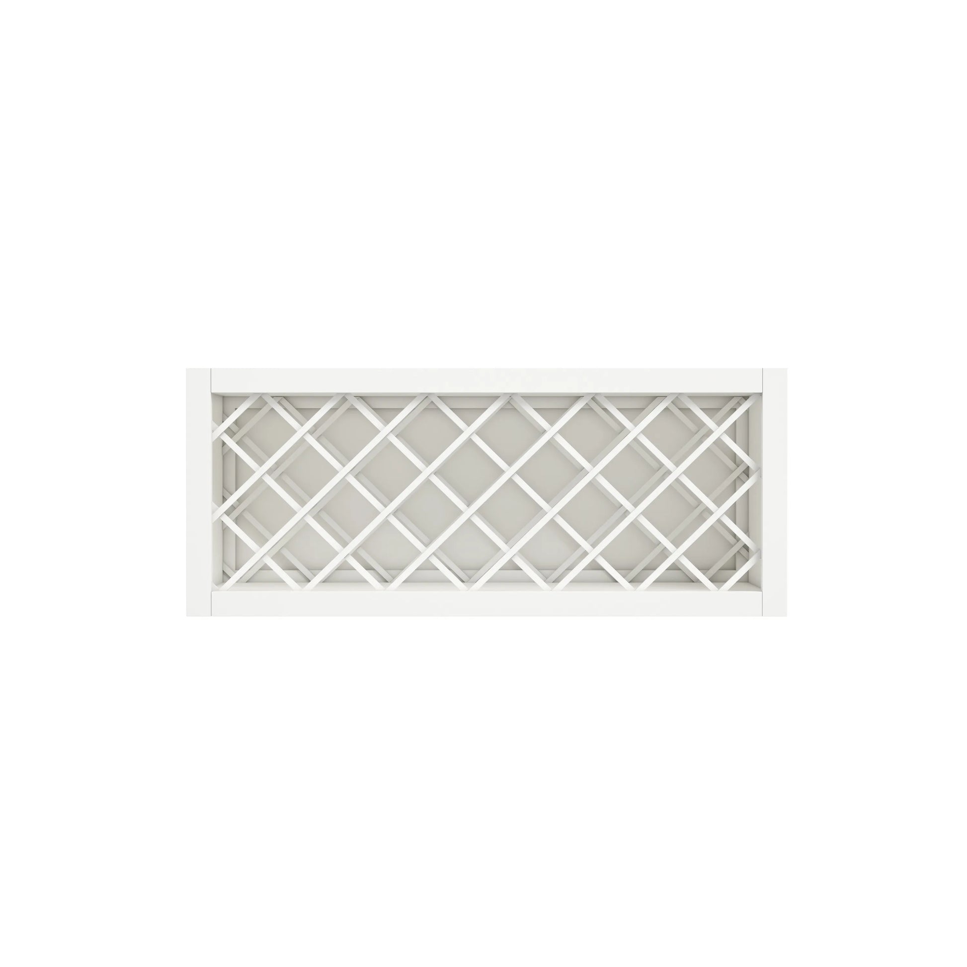 Inset Origami White RTA 24-36"W x 15-30"H x 13.5"D 5-Size Diamond Lattice Wine Grid Wall Rack Cabinet