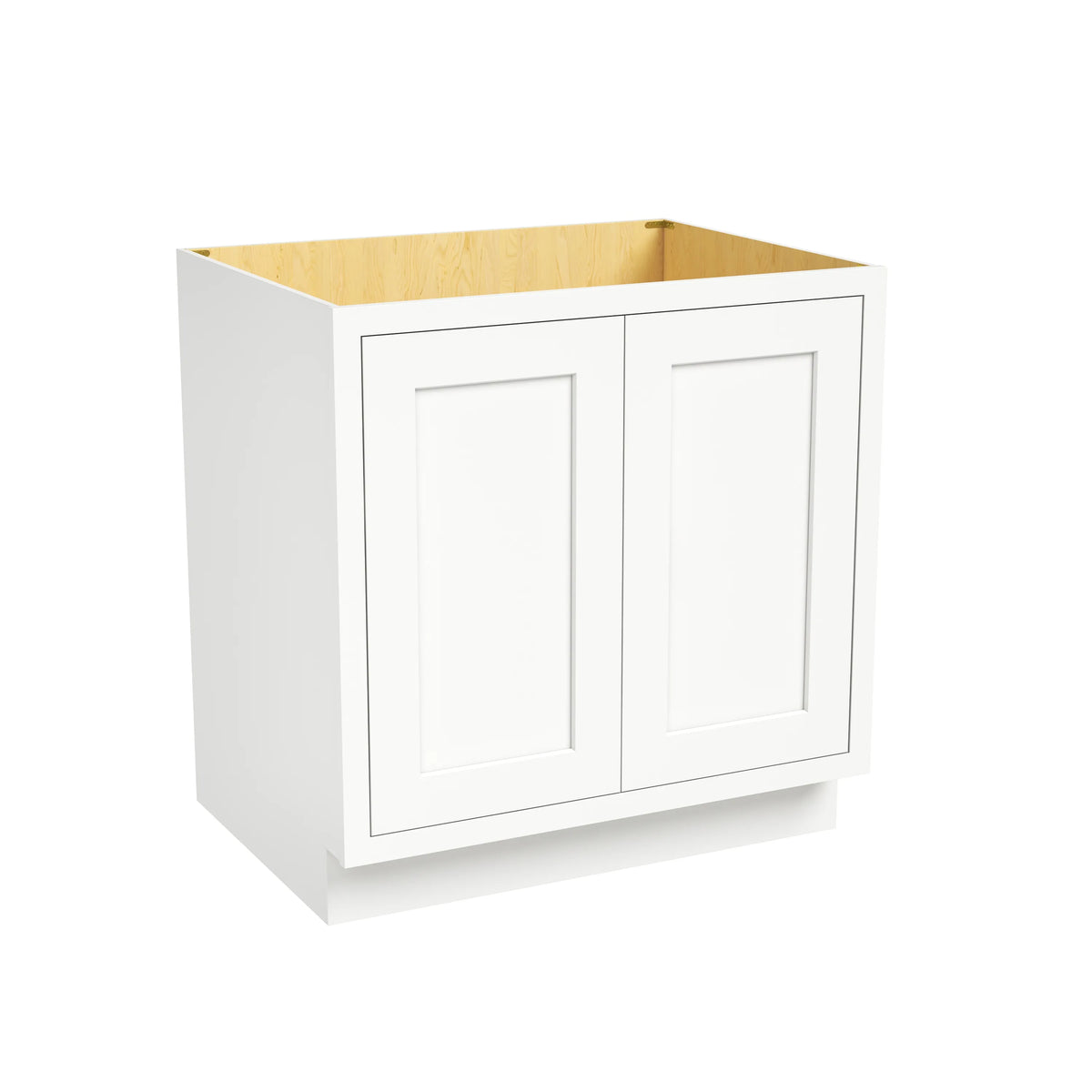 Inset Origami White RTA 24-36"W x 34.5"H x 25"D 5-Size Full Height Double Doors Base Cabinet