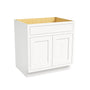 Inset Origami White RTA 24-36"W x 34.5"H x 25"D 5-Size Sink Base Cabinet with 2 Doors and 1 False Drawer