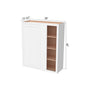 Inset Origami White RTA 36"W x 30-42"H x 13.5"D 3-Size Blind Corner Wall Cabinet with 2-3 Shelves