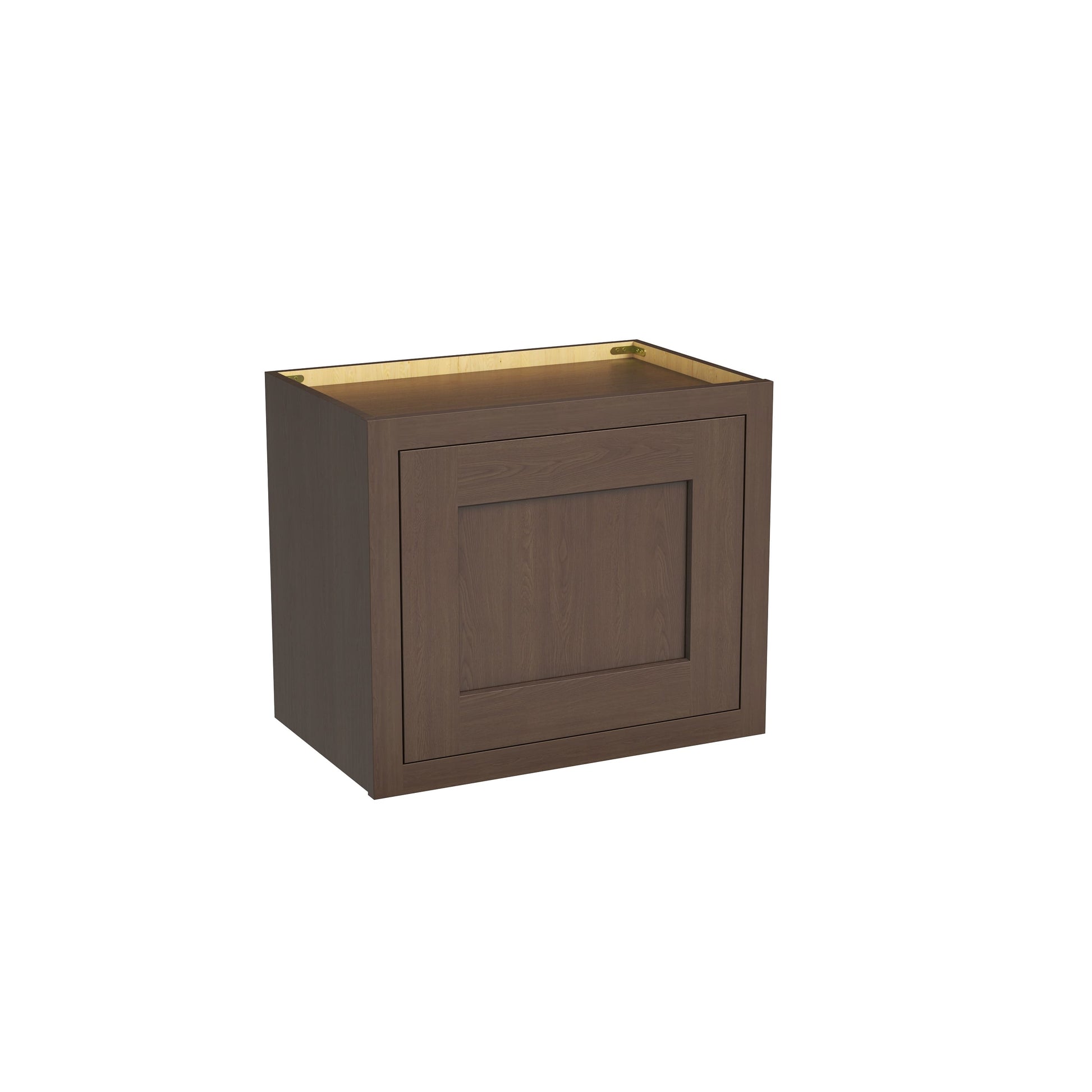 Inset Truffle Brown RTA 12-21"W x 18"H x 13.5"D 4-Size Single Door Wall Cabinet