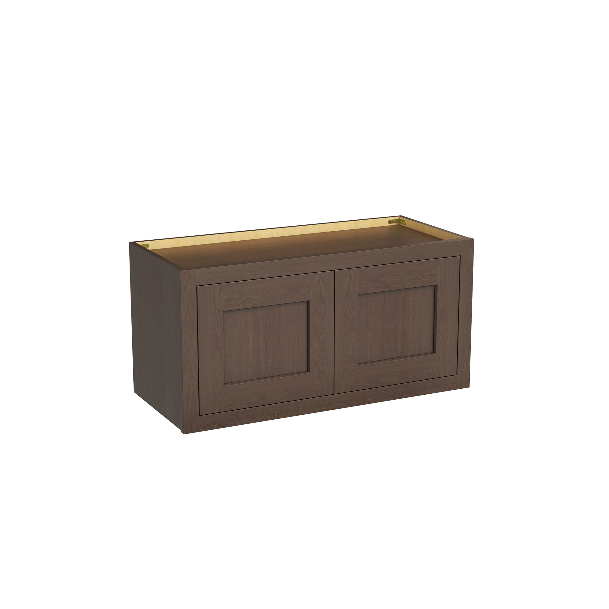 Inset Truffle Brown RTA 24-36"W x 12-24"H x 13.5"D 10-Size Double Doors Wall Cabinet