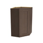 Inset Truffle Brown RTA 25.5"W x 18-42"H x 13.5"D 4-Size Diagonal Corner Wall Cabinet with 2-3 Shelves