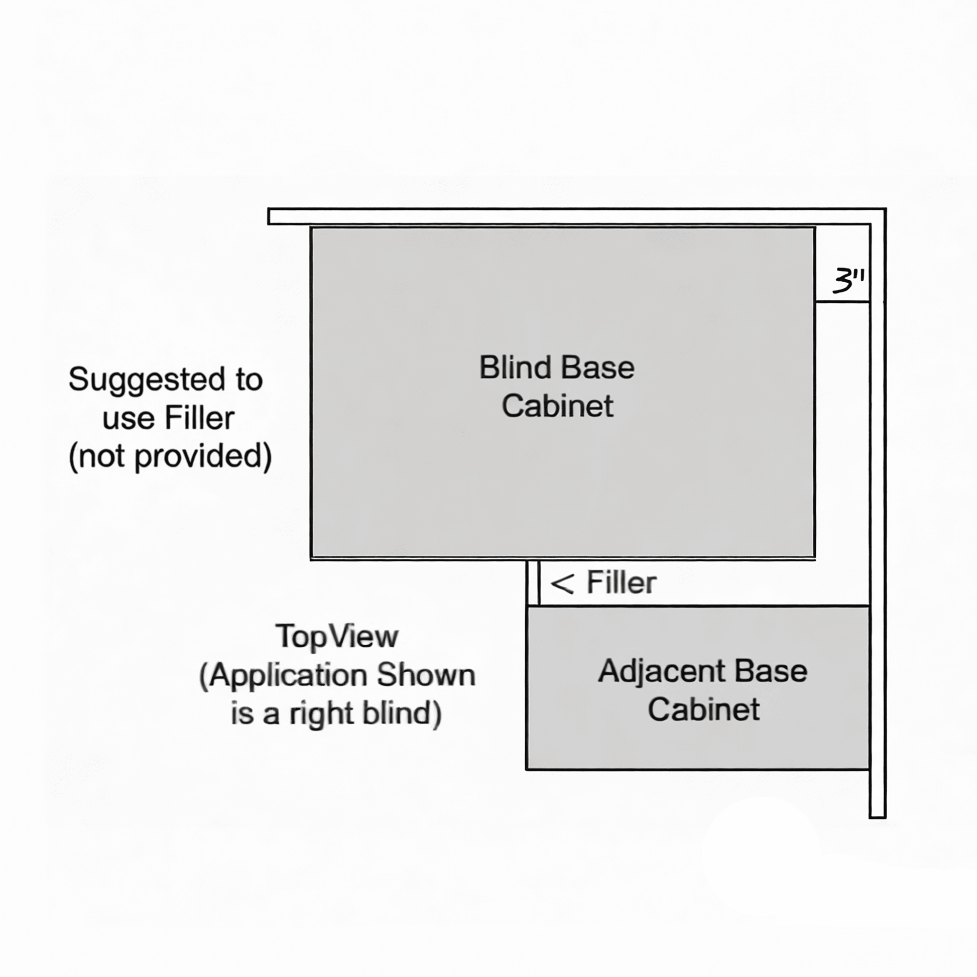 Inset Truffle Brown RTA 40-46"W x 34.5"H x 25"D 3-Size Blind Corner Base Cabinet with 1 Door, 1 Drawer and 1 Shelf