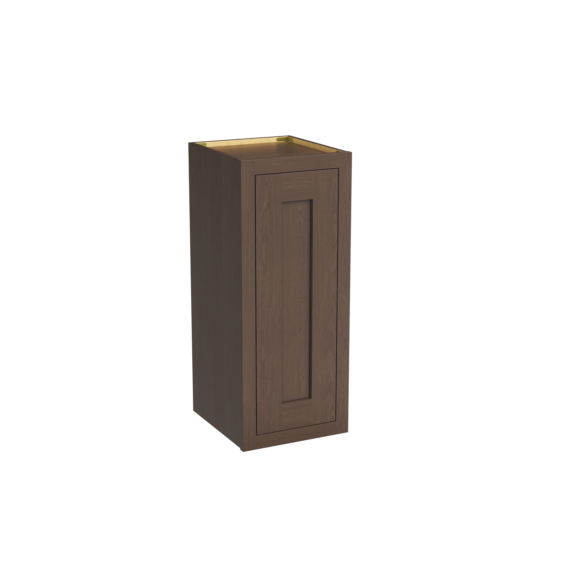Inset Truffle Brown RTA 9-21"W x 30-42"H x 13.5"D 15-Size Single Door Wall Cabinet