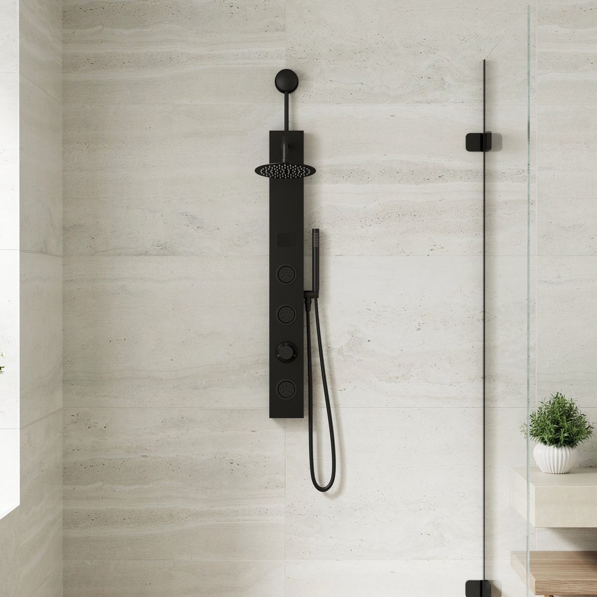 8" Shower System with Rainfall, Body Jets & Digital Temperature Display